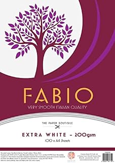Fabio 100 x A4 Sheets, Extra White Cards, 200 GSM