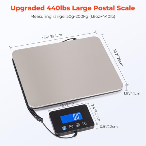 Báscula postal digital Munbyn 440 lb con impresora Bluetooth miniatura 2