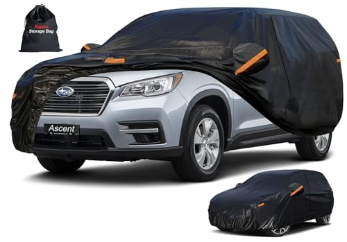 Image of Kayme 7 Layers SUV Car Cover Custom Fit for Subaru Ascent (2018-2025) Waterproof All Weather for Automobiles,Outdoor Full Cover Rain Sun UV Protection.Black