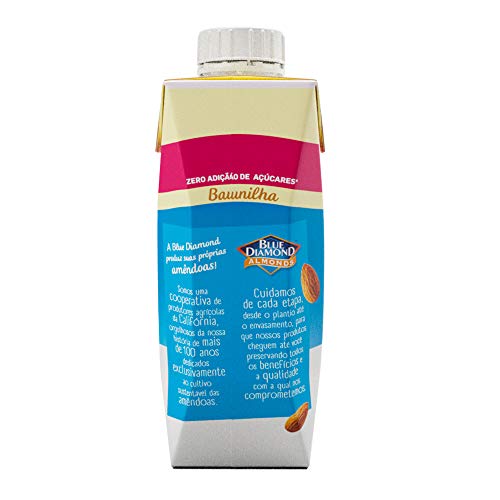 Almond Breeze, Alimento com Amêndoas Zero Açúcar, Rico em Vitamina E e D e Cálcio, Sabor Baunilha -