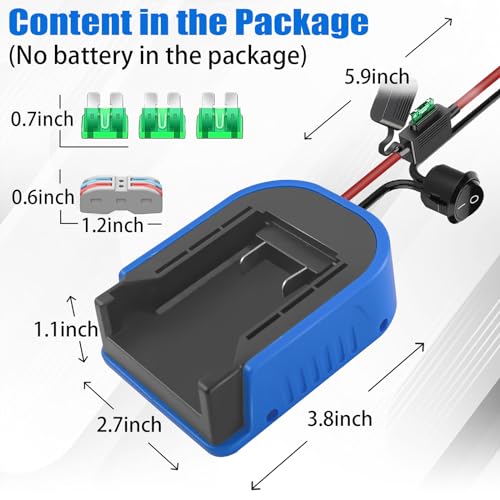 2 pacotes de roda elétrica para adaptador de bateria Kobalt 24V Max, para Power Wheels Kit de conver