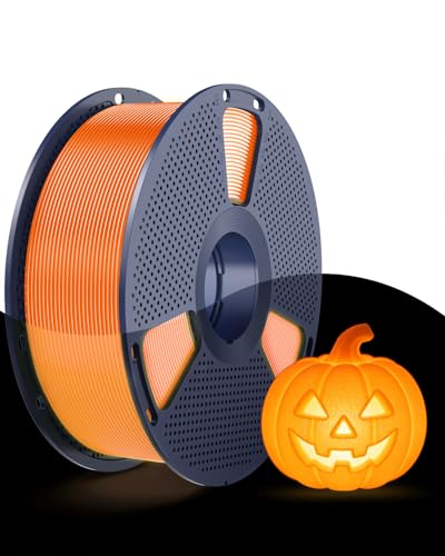 Image of SUNLU Glow in the Dark PLA Filament 1.75mm, Luminous PLA 3D Printer Filament, Long-Lasting Brightness & High Toughness, 1kg Spool (2.2lbs), Fits Most FDM Printers, Orange PLA, Glow Orange