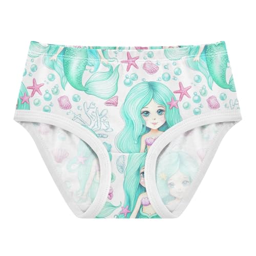 Joisal Fancy Girls Underwear Toddlers 2t Cotton Cute Panties Girl Cute Starfish Mermaid Turquoise Underpants Briefs