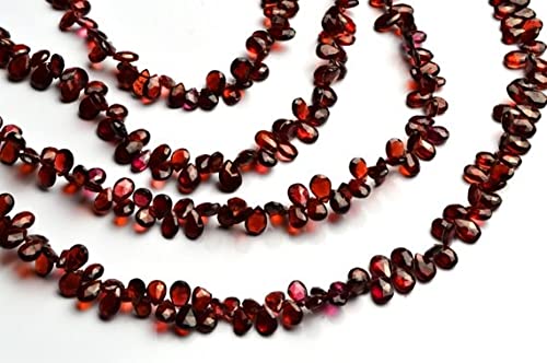 Rhodolite Grenat briolette poire pierre naturelle facettée 5x6mm fil fabrication bijoux