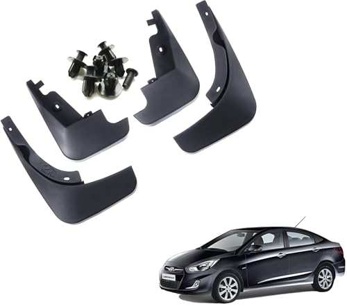 Image of WolkomHome Mud Flap Compatible with Verna Fluidic - Durable Splash Guards for Car Exterior Protection