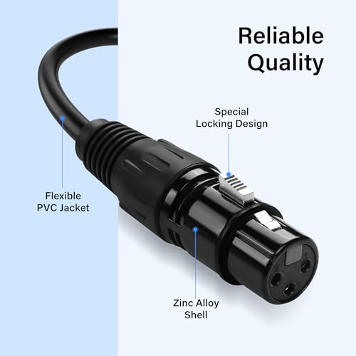 SinLoon XLR to XLR Cable 3Pin 2 Male to 1 Female Microphone Cable XLR Splitter Cable for Home Studio Recorder Amplifier Mixing Desk Speaker (2M to F) - Image 2