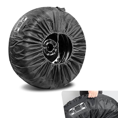 Opuweiy 1 PC Spare Tire Cover, 190T Polyester Taffeta Spare Tire Protector with Pocket, 13