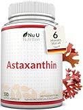 Nu U Nutrition Astaxanthin 12mg - 180 Hochdosiert Softgel Kapseln - 6 Monats-Vorrat - Kraftvolles Antioxidans-Ergänzungsmittel aus Haemotococcus Pluvialis Algen