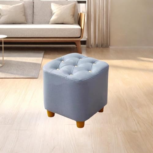 Petit tabouret pour chaussures confortable et ottomane design bleu - 5
