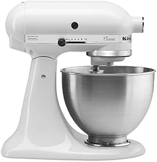 KitchenAid Classic Series 4.5 Quart Tilt-Head Stand Mixer, White (K45SSWH)