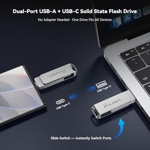 Memoria SSD externa USB de 256 GB con doble conector Tipo C y A carcasa metálica para iPhone 16 2