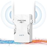 FMCCOM Repetidor WiFi Amplificador Señal WiFi 2.4GHz/300Mbps Extensor de Red WiFi 2.4GHz/300Mbps Amplificador WiFi Largo Alcance, Fácil Configuración, con Puerto Ethernet, Compatible con Alexa