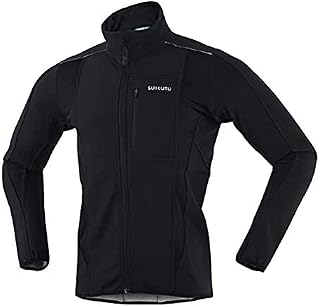 SUKUTU Men's Cycling Jacket Waterproof Softshell Winter Thermal Jacket Fleece Windbreaker Bike Outerwear