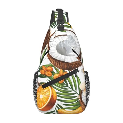 Mochila bandolera liviana con patrón de coco hawaiano miniatura 1