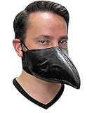 Ghoulish Productions Muzzle Peste Protective Mask, Black Long Nose Beak Crow Mask. Steampunk Latex Muzzle. Ideal For Halloween. Adult Mask, One Size, Unisex