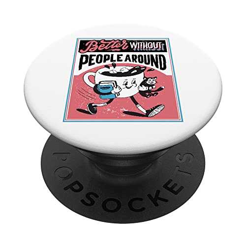 Antisocial - Coffee Cat And Books PopSockets PopGrip Intercambiable