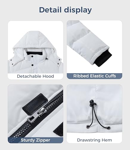 wantdo Men's Waterproof Winter Coat Warm Puffer Jacket with Removable Hood4