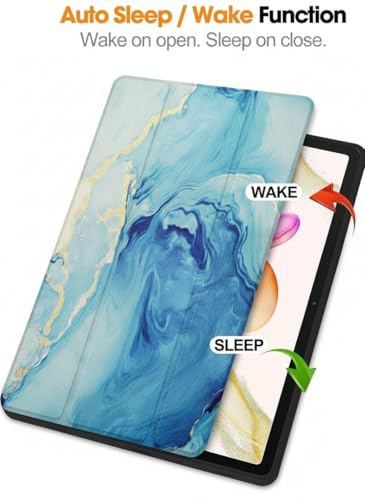Image of ProElite Cover for Lenovo idea Tab 11 inch 2025 case Cover, Soft Flexible Flip Case Cover for Lenovo idea Tab 11 inch 2025 with Pen Holder [Recoil Series] - Ocean Blue