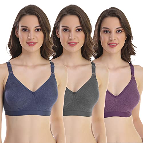 Image of Extra Comfort Non Padded Non Wire Bra for Everyday Combo Pack of 3