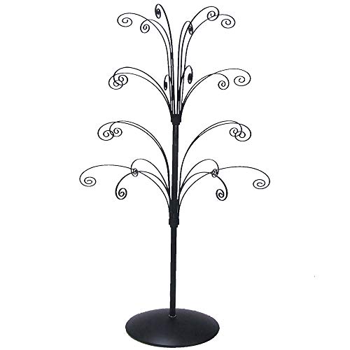 HOHIYA Ornament Tree Display Stand Metal Black Christmas Dog Cat Glass Ball Bauble