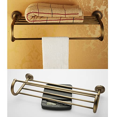 Porte-serviettes rétro en cuivre antique avec fixation murale robuste - 8