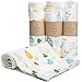 Muslin Baby Blankets for Girls Boys-Mebien Receiving Stroller Crib Nursery Bedding Lightweight Blanket Quilt Swaddle -Infant Toddler Newborn Unisex -Baby Shower Registry Gifts-Cotton Grey&Rose 38x42