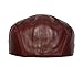 A1 FASHION GOODS Genuine Leather Flat Cap English Hat Baker-boy Golf Classic Gatsby Cap Wilfred, Burgundy, Small