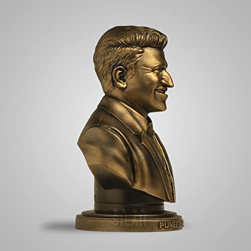 Image of SILAII Dr. Puneeth Rajkumar Sculpture - Antique Bronze Tribute to Kannada Film Legend - Handcrafted Collectible