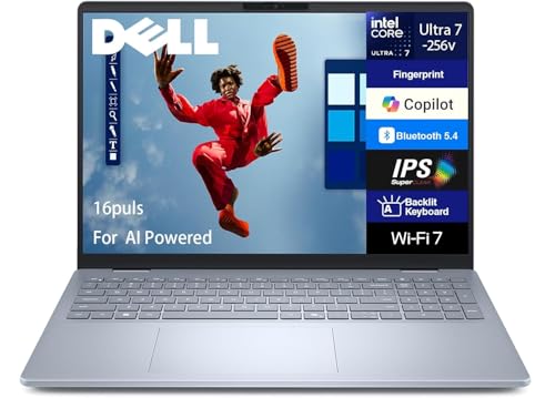 Image of Dell 16 Plus DB16250 AI Laptop 16.0 inch IPS WQXGA Display (Intel Ultra 7-256V, 16GB LPDDR5X, 2TB SSD, Backlit KB, Fingerprint, Thunderbolt 4, WiFi 7, Win 11 Pro) - Previously Inspiron