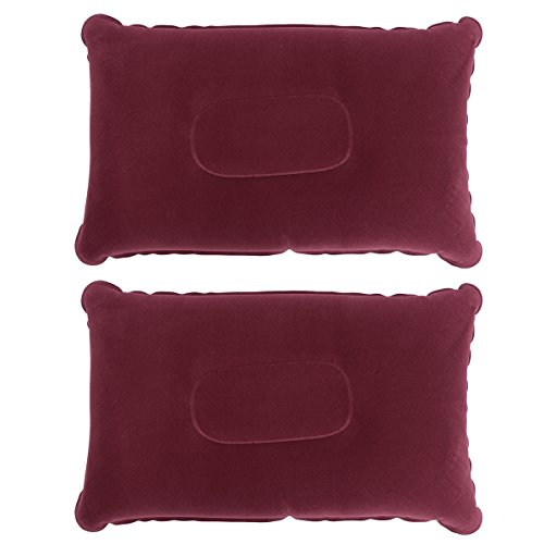 TOPBATHY 2pcs Outdoor Pillows Pillow for Camping Inflatable Pillow Napping Inflatable Blow up Sleeping Pillow Flocking Pillow Neck Pillow Small Square Pillow On Foot Leg Rest Travel