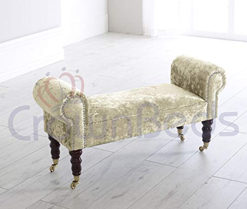 CROWNBEDSUK Chaisesessel aus Crushed Velvet (Creme), Cremefarben Cover