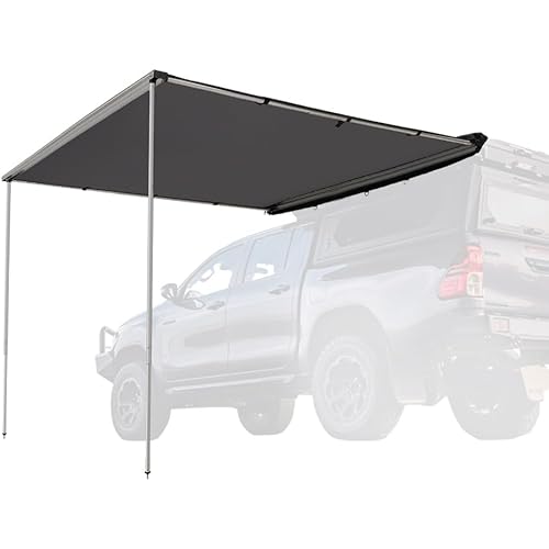 SanHima Vehicle Awning 4.6ft x 6.6ft - Roof Rack Pull Out Side Awning 30ft² Sun Shade UPF50+ Weatherproof for Camping Car SUV Truck Van