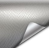 VViViD XPO Silver Snake Skin Leather Vinyl Wrap Roll with Air Release Technology (1ft x 5ft)
