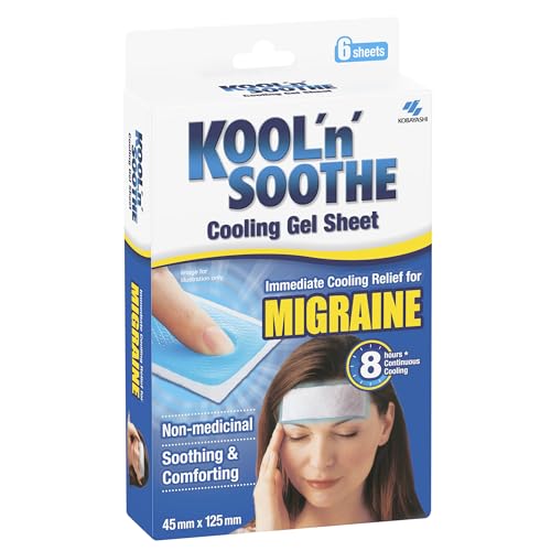 Kool 'n' Soothe Migraine and Headache Cooling Sheets, 6 count - Natural Cooling Relief - Cooling gel sheet