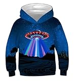 Ainuno Cool Hoodies for Boys Space Sweatshirt Colorful Neon Hoodie Size 12-14 Fashion Novelty Graphic Youth Boy Summer Long Sleeve Shirt Galaxy Design Age 11 12 Years,L