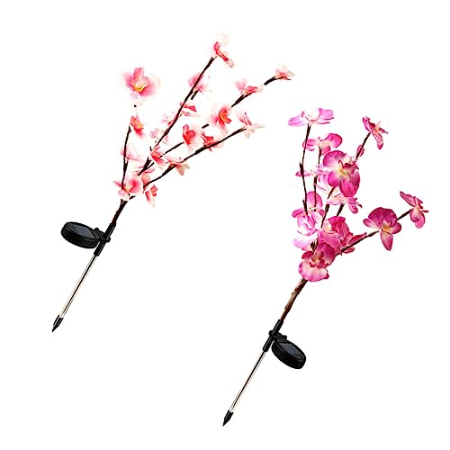 KITANDOVE 2 Piezas lámpara solar figura de luz solar luz de la al aire libre solar garden lights iluminacion jardin solar orquídeas decoración luz de enchufe a tierra luz al aire libre