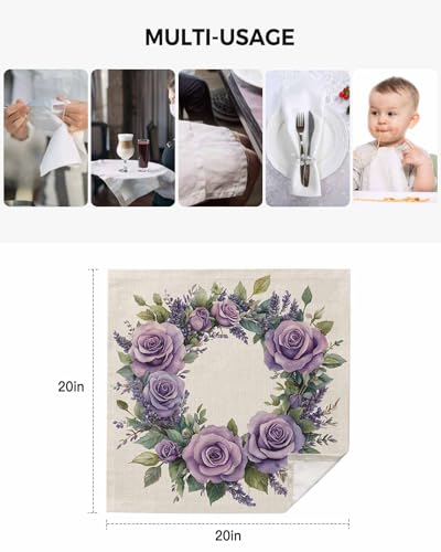 Servilletas de tela pack x4, poliéster, cuadradas, floral miniatura 5