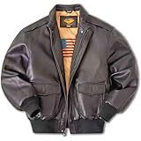 Landing Leathers Men Air Force A2 Leather Bomber Jacket (Also available in Big & Tall), Brown, Large