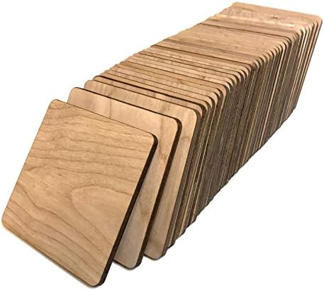 40 Pieces Unfinished Square Blank Wood Pieces 4 x 4 Inches for Coasters, Pyrography, Painting, Writing, Kids Arts and Crafts, STEAM, Decorations, Scrabble Tiles, DIY Crafts