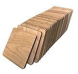 40 Pieces Unfinished Square Blank Wood Pieces 4 x 4 Inches for Coasters, Pyrography, Painting, Writi