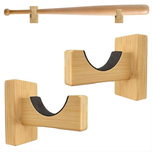 NVAAV Baseball Bat Wall Mount - Wall Holder for Bat Display - Sturdy Stand for Softball - Burlywood
