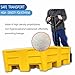Containment Spill Pallet, with Grating and Forklift Pockets, Industrial Garage Storage Yellow and Black Modular Spill Containment Pallet(127x67x17cM)