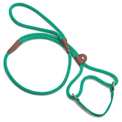 Mendota Pet Dog Walker, Martingale Style Leash - Leash & Collar Combo, Made in The USA - Kelly Green, 1/2 in x 6 ft - for Large Breeds