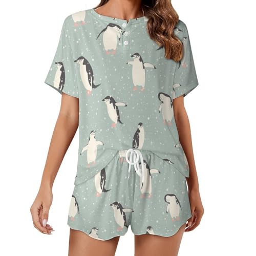 Pyjama pingouin pour femme ensemble d'été manches courtes