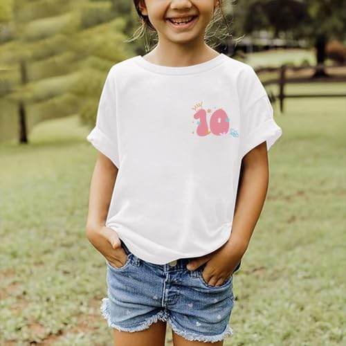 Image of Pairxily in My Double Digits Era Shirt for Girls 10th Cute 10 Year Old Girl Happy Birthday Shirts Gifts Short Sleeve Tops