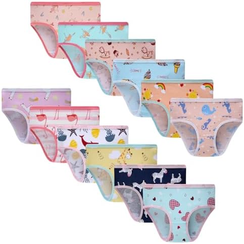 Girls Printed Underwear Kids Cotton Breathable Comfort Panty Brie...