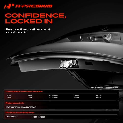 Image of A-Premium Trunk Latch Compatible with Ford Focus 2008-2009 Sedan, Rear Tailgate Lock Latch Actuator