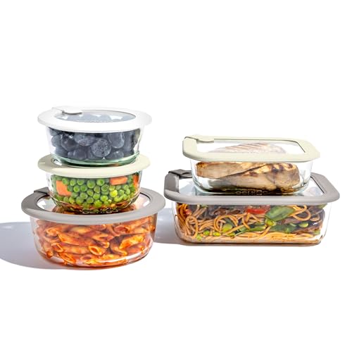 Image of Bentgo Signature Glass Food Storage Containers with Lids, 10 Piece Set