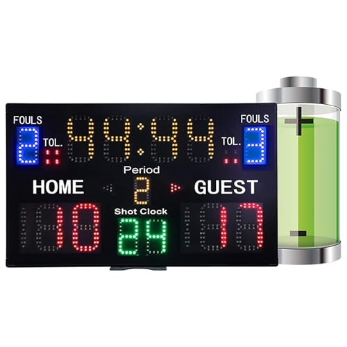 Marcador digital para baloncesto con control remoto y altavoz miniatura 1
