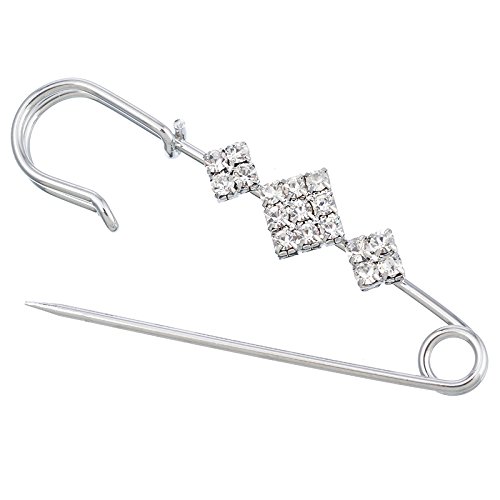 HOUSWEETY 1 Fibule Broche Epingle a Nourrice Cristal Losange Simple Vetement Echarpe Cover